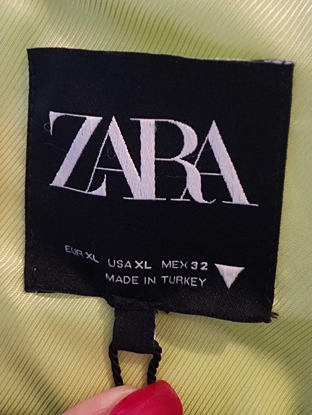Zara Lime Green Single Button Blazer Jacket Size XL Blogger Fav Lyocell Blend - Picture 3 of 16